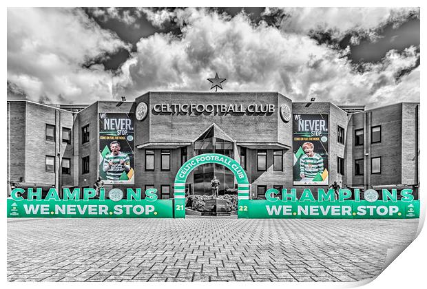 Celtic Football Club Print by Valerie Paterson