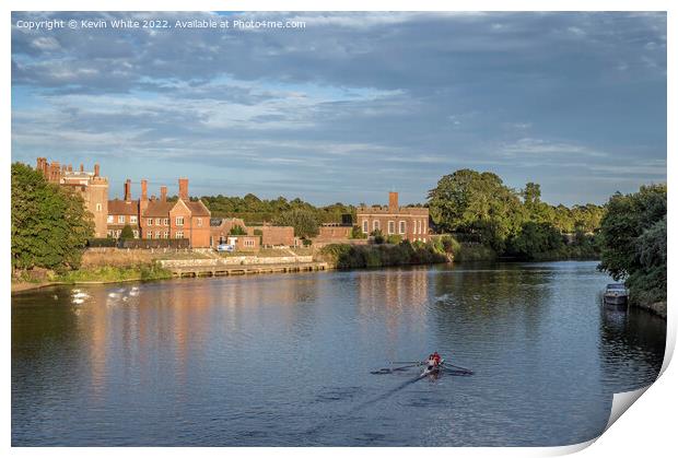 Hampton Court view from bridge Print by Kevin White