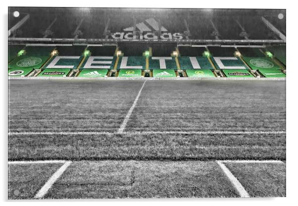 Celtic Football Ground Acrylic by Valerie Paterson