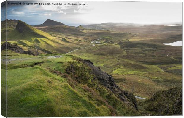 Dramatic landscape of the Quiraing Canvas Print by Kevin White