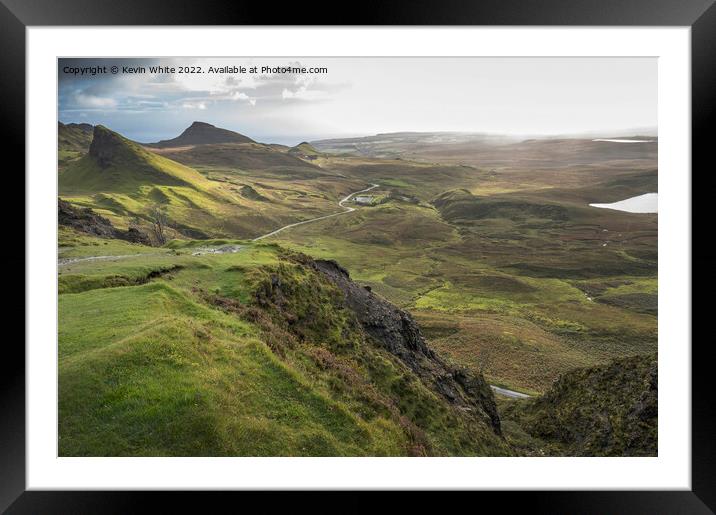 Dramatic landscape of the Quiraing Framed Mounted Print by Kevin White