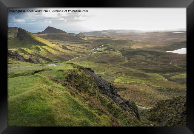 Dramatic landscape of the Quiraing Framed Print by Kevin White