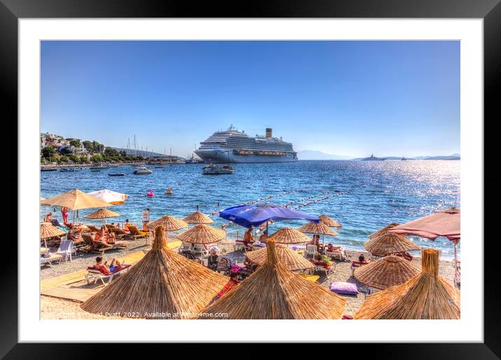 Beach Club Cruise Liner  Framed Mounted Print by David Pyatt