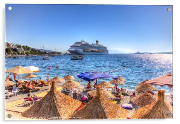 Beach Club Cruise Liner  Acrylic by David Pyatt