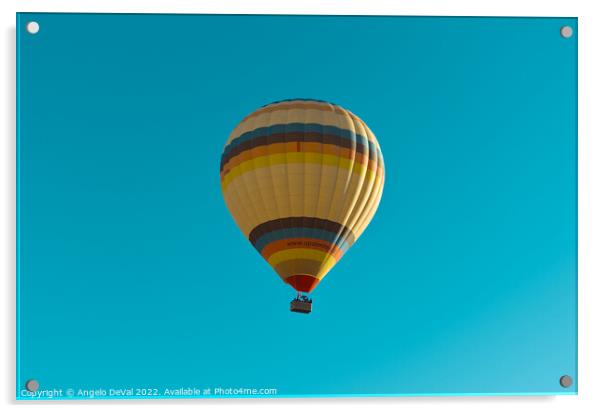 Hot Air Balloon on a Blue Sky in Alentejo Acrylic by Angelo DeVal
