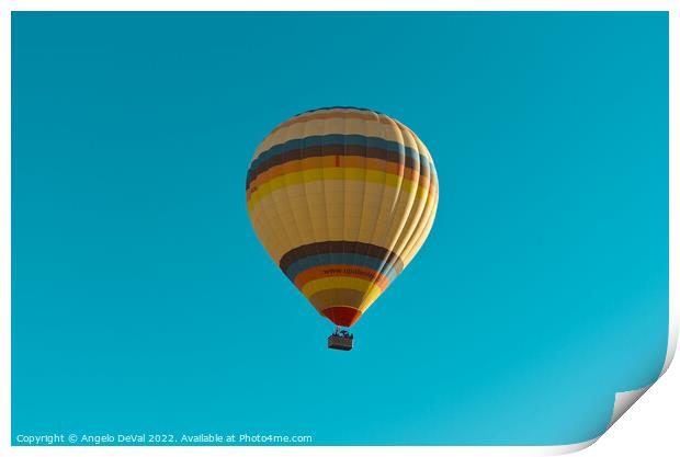 Hot Air Balloon on a Blue Sky in Alentejo Print by Angelo DeVal