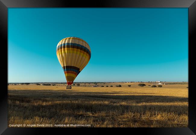Balloon Landing in Alentejo Framed Print by Angelo DeVal