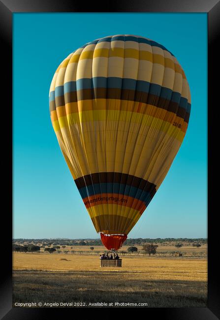 Hot Air Balloon on Alentejo Fields Framed Print by Angelo DeVal