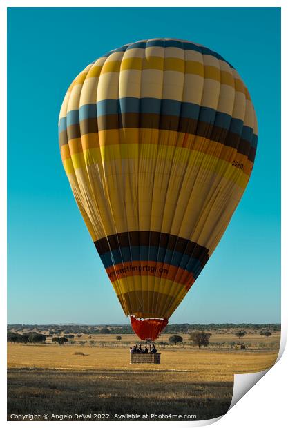 Hot Air Balloon on Alentejo Fields Print by Angelo DeVal