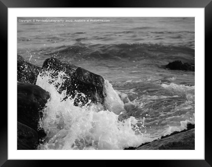 Crashing wave Framed Mounted Print by Fernleafphotography 