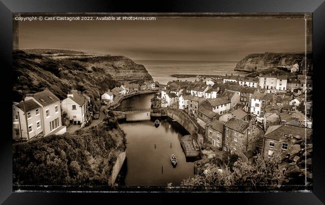 Staithes - Silent Night Framed Print by Cass Castagnoli