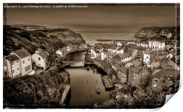 Staithes - Silent Night Print by Cass Castagnoli