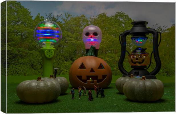 The Haunted Halloween Disco Canvas Print by Steve Purnell