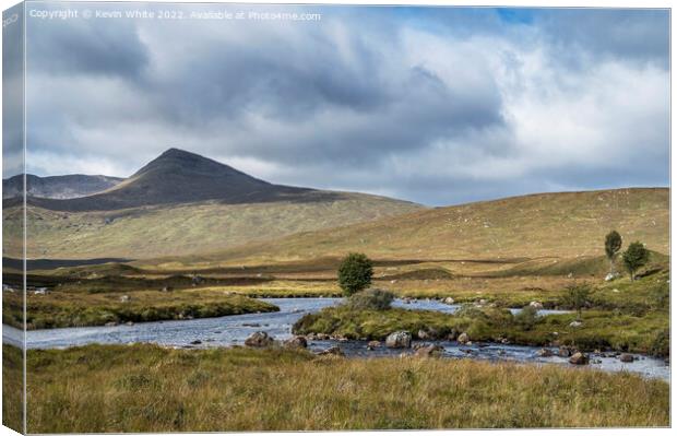 Cloudy sky over Rannoch Moor Canvas Print by Kevin White