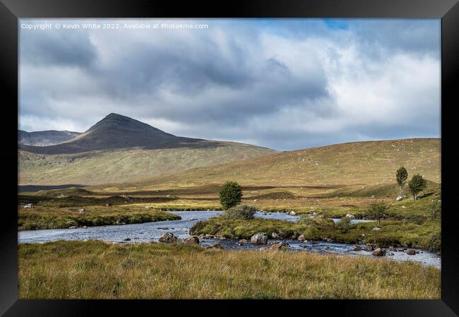 Cloudy sky over Rannoch Moor Framed Print by Kevin White