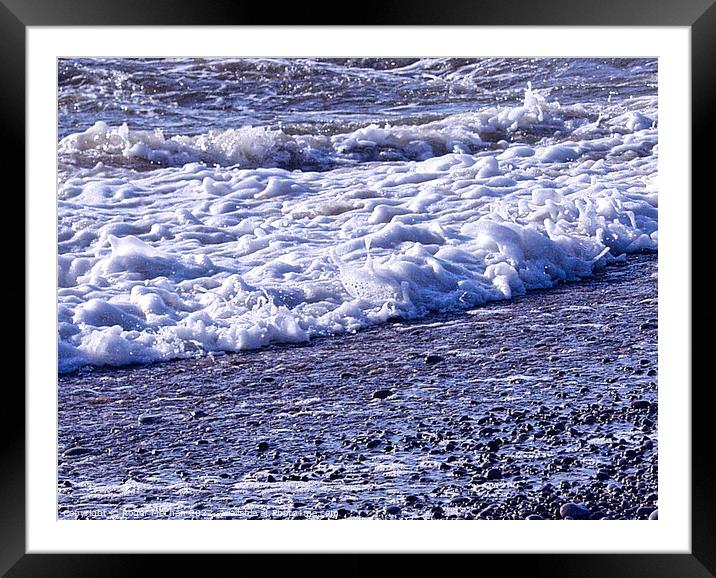 Silky Ripples on Pebble Beach Framed Mounted Print by Roger Mechan