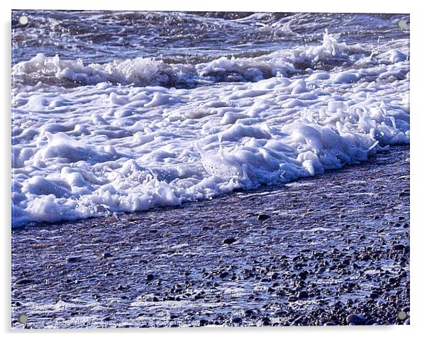 Silky Ripples on Pebble Beach Acrylic by Roger Mechan