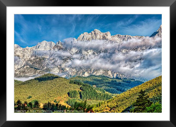Misty Mountainscape Framed Mounted Print by Roger Mechan
