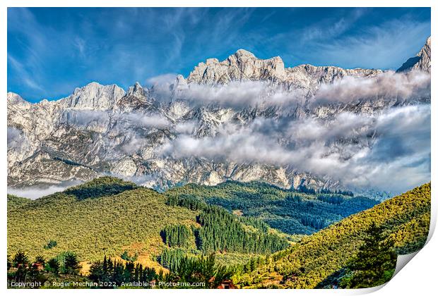Misty Mountainscape Print by Roger Mechan