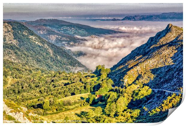 Misty Magic in Picos Mountains Print by Roger Mechan