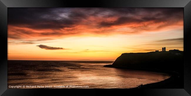 Scarborough Castle silhouette Framed Print by Richard Perks