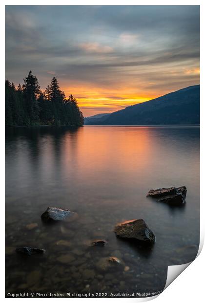 Lake Shoreline Sunset Print by Pierre Leclerc Photography