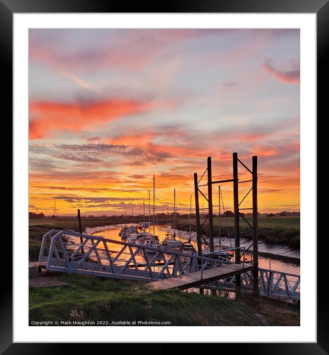 Sunrise at the boatyard Framed Mounted Print by Mark Houghton