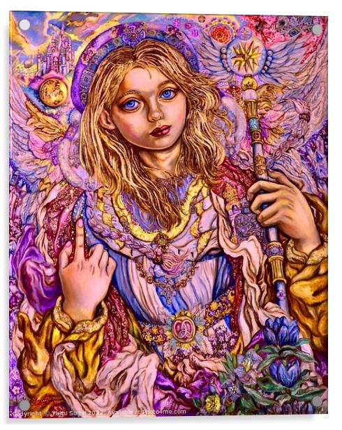 Yumi Sugai.Healing Archangel Raphael.  Acrylic by Yumi Sugai