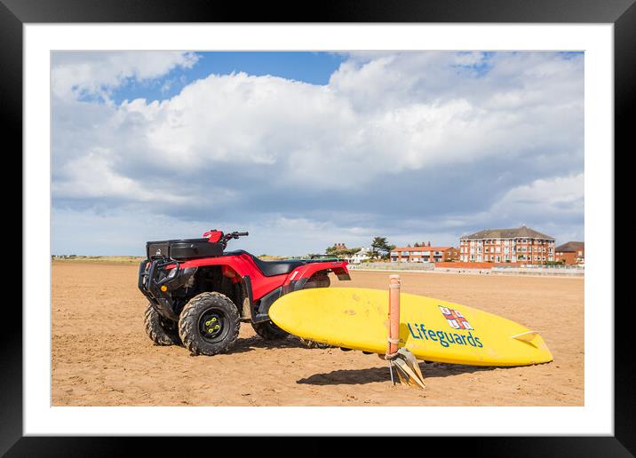 RNLI paddle board and quad bike Framed Mounted Print by Jason Wells