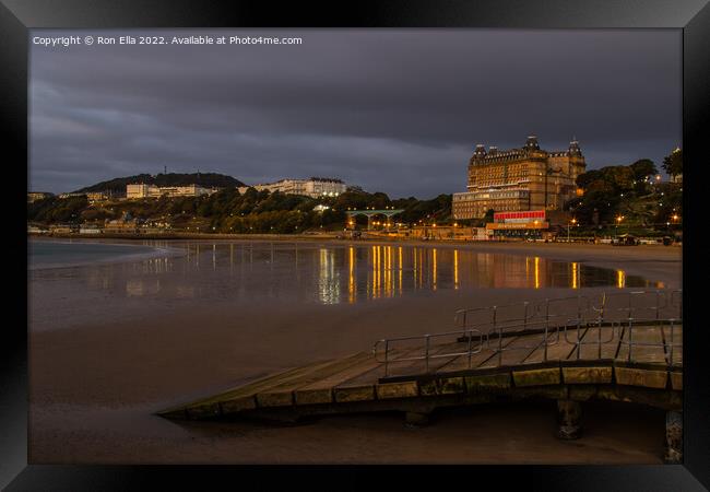 Sunrise over Scarborough South Bay Framed Print by Ron Ella