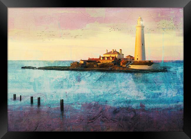 St Marys Lighthouse Framed Print by Anthony McGeever