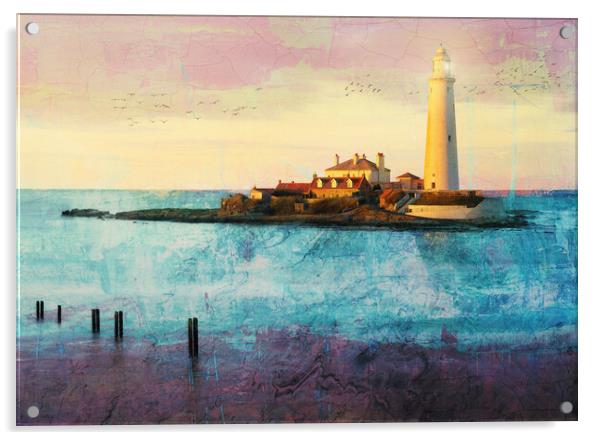 St Marys Lighthouse Acrylic by Anthony McGeever
