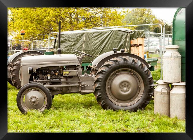 Old grey Ferguson tractor Framed Print by jim Hamilton