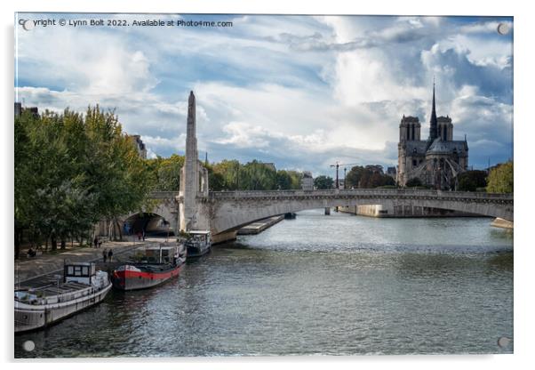 Pont de la Tournelle Paris Acrylic by Lynn Bolt