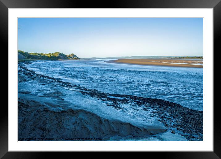 The Low Flowing River Severn at Purton  Framed Mounted Print by Nick Jenkins