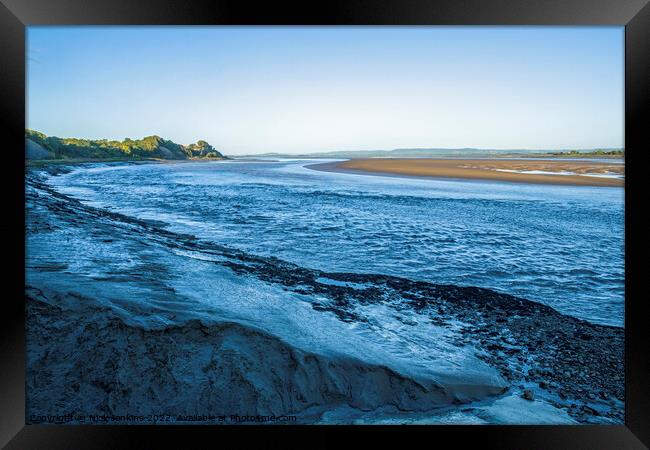 The Low Flowing River Severn at Purton  Framed Print by Nick Jenkins