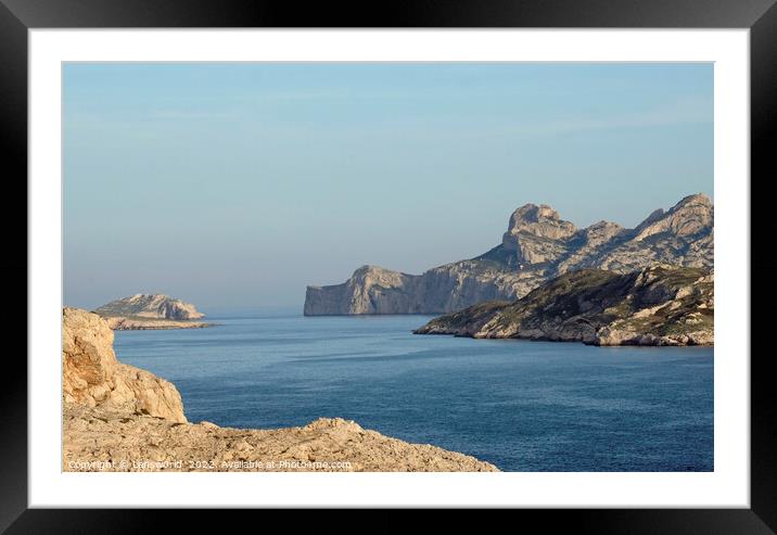Coastal landscape at the Côte d'Azur Framed Mounted Print by Lensw0rld 