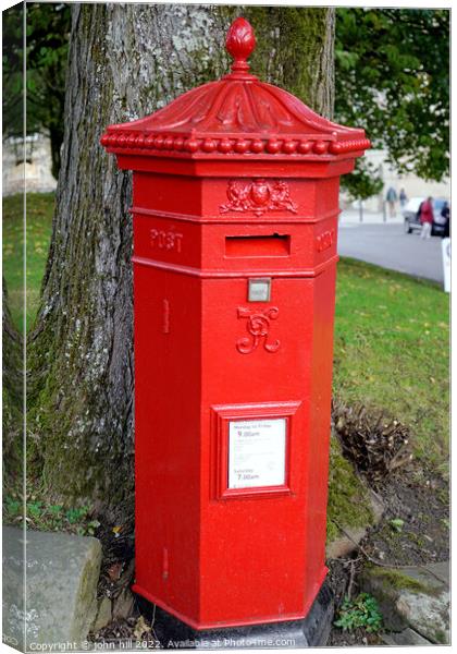 Victorian Penfold Letter box,Buxton Derbyshire (po Canvas Print by john hill
