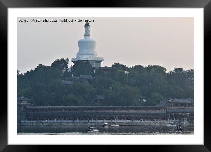 White pagoda temple in Beijing Framed Mounted Print by Stan Lihai