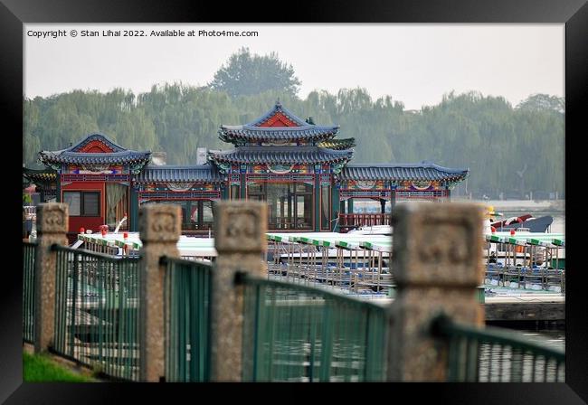 Chinese temple in the city Framed Print by Stan Lihai