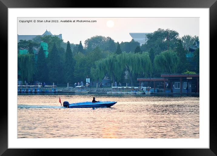 boat on the lake Framed Mounted Print by Stan Lihai