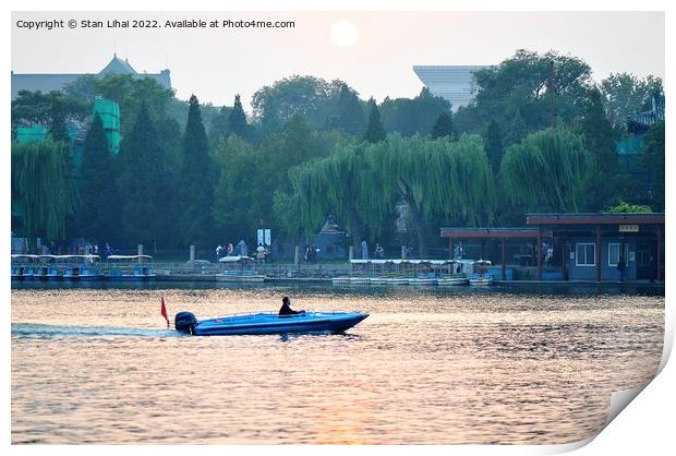 boat on the lake Print by Stan Lihai