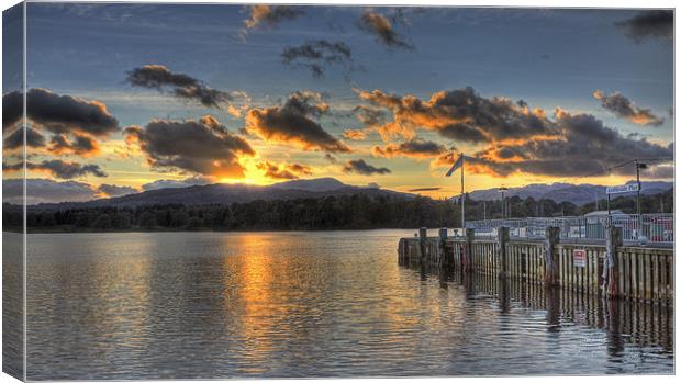 Ambleside Pier at Sunset Canvas Print by Roger Green
