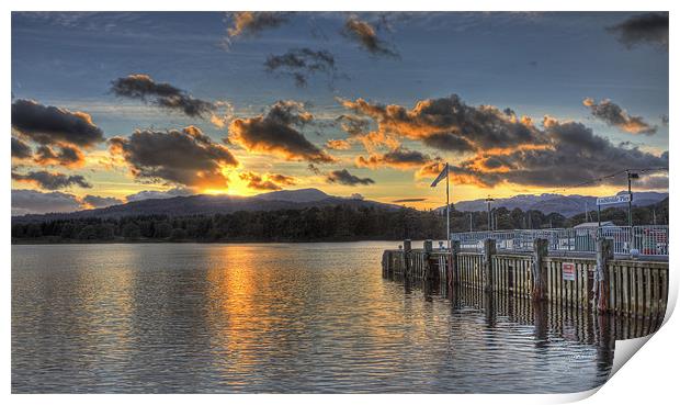 Ambleside Pier at Sunset Print by Roger Green