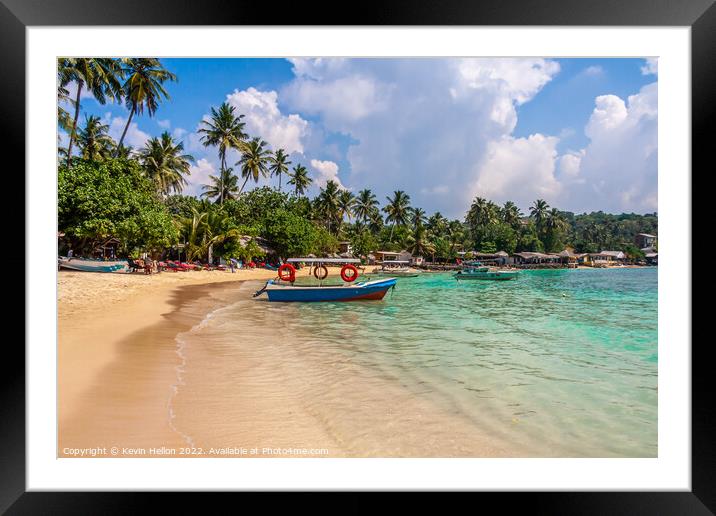 Unawatuna Beach, Galle, Sri Lanka Framed Mounted Print by Kevin Hellon