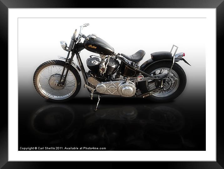 Indian Motorcycle Framed Mounted Print by Carl Shellis