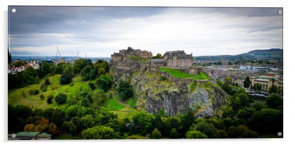 Panoramic view over Edinburgh Castle Acrylic by Erik Lattwein