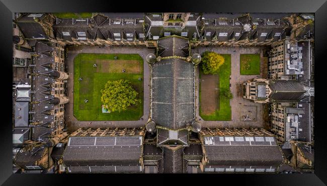 Glasgow University from above - aerial view Framed Print by Erik Lattwein