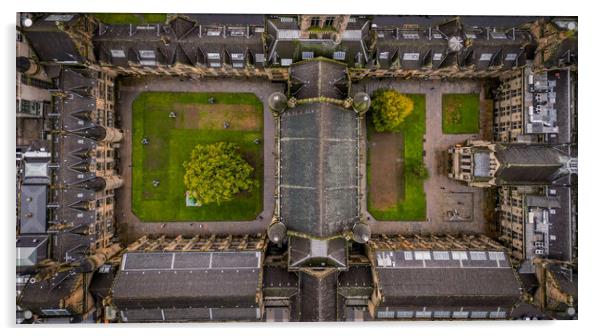 Glasgow University from above - aerial view Acrylic by Erik Lattwein