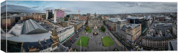 Panoramic view over the city centre of Glasgow with George Square Canvas Print by Erik Lattwein